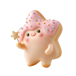Kawaii Star Cookie Character Icon - Cute Dessert Mascot