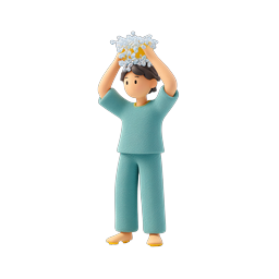 3D Clay-Style Kid Playing with Water Icon