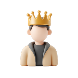 Icône élégante d'un avatar de roi pour designs modernes