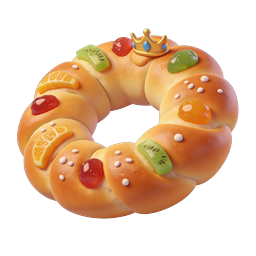 Three Kings Cake Icon - Festive Rosca de Reyes