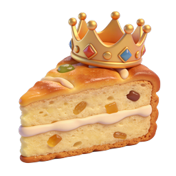 Royal Crown Cake Slice 3D Food Icon