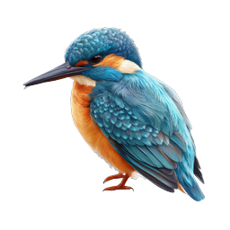 Ícone de Martim-pescador Vibrante - Ilustração realista de vida selvagem