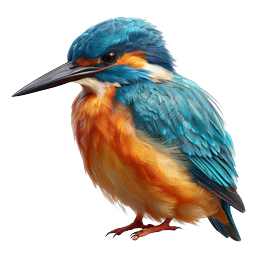 Realistic Kingfisher Bird Icon | Vibrant Wildlife Illustration