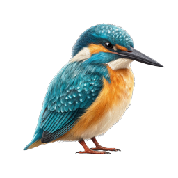 Vibrant Kingfisher Bird Icon - Realistic Wildlife Design