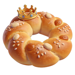 Three Kings Bread with Golden Crown Icon | Rosca de Reyes