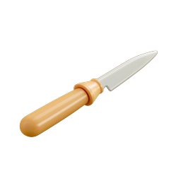 3D Kitchen Knife Icon - Glossy Culinary Tool