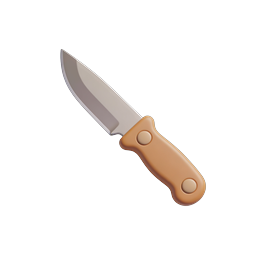 Kitchen Knife Icon - 3D Clay Style Cooking App Icon
