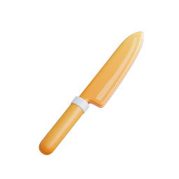 Kitchen Knife Icon - 3D Glossy Cooking Tool