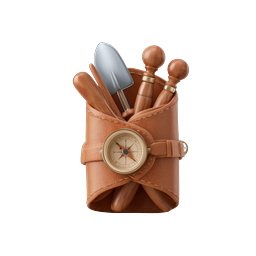 Kitchen Utensil Roll with Compass - 3D Icon
