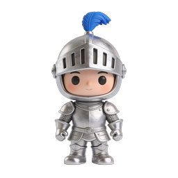 Cute Chibi Knight Character 3D Icon | Medieval Warrior