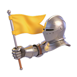 Medieval Knight with Yellow Flag Banner Icon