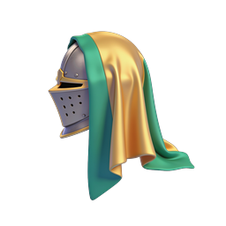 Medieval Knight Helmet with Flowing Cape Icon