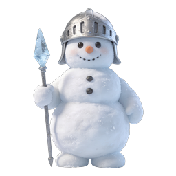 Knight Snowman Warrior Icon with Crystal Staff