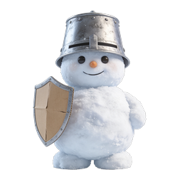 Cute Knight Snowman Character 3D Icon