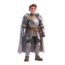 3D Cartoon Knight Warrior Character Icon