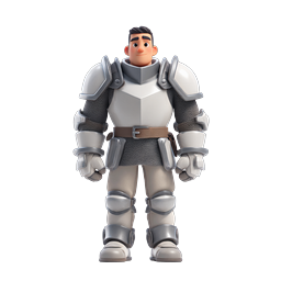 Knight Warrior Character Icon - 3D Medieval Hero