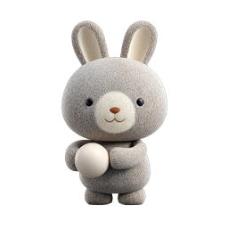 Cute Knitted Bunny Holding Easter Egg Icon