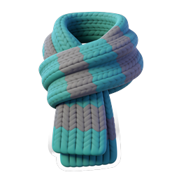 Cozy Knitted Striped Scarf 3D Icon for Winter