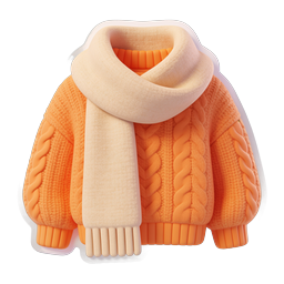 Cozy Knitted Sweater Icon - 3D Clay Style