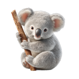 Ícone de Coala Fofo - Personagem de Vida Selvagem 3D Realista