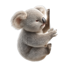Realistic Koala Bear Climbing Icon - Cute Wildlife Design