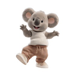Cute 3D Koala Character Dancing Icon | Cartoon Animal