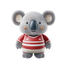 Cute Koala Sports Mascot Icon - 3D Realistic Character