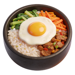 韓国風ビビンバ 3Dアイコン - アジア料理