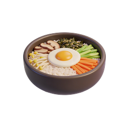 Korean Bibimbap Bowl Icon - Traditional Rice Dish