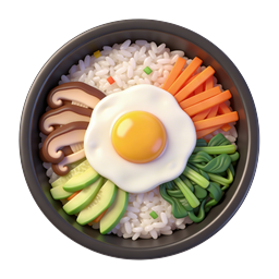 Korean Rice Bowl Bibimbap 3D Icon - Asian Food