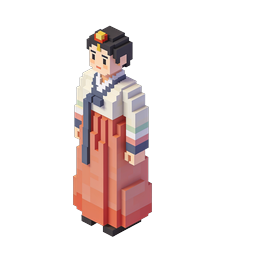 Korean Woman in Hanbok Pixel Icon