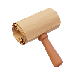 Kraft Paper Mallet 3D Rendered Icon | Craft Tool