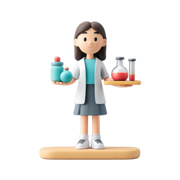 Colorful Lab Research Scientist Icon for Educational Use