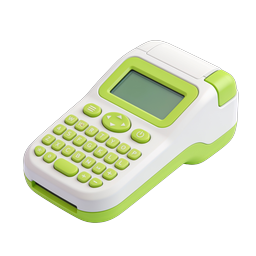 Label Maker Device Icon - 3D Green & White