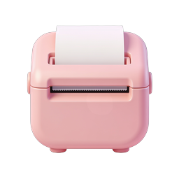 Pink Label Maker Printer 3D Icon | Office Equipment