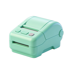 Mint Green Label Printer 3D Icon - Thermal Printing