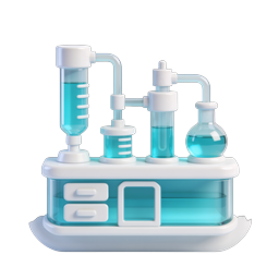Laboratory Equipment 3D Icon - Science Lab Beakers