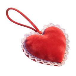 Red Lace Heart Ornament - Romantic Velvet Icon