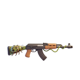 Icône 3D Fusil AK-47 Coccinelle - Design d'Arme Surréaliste