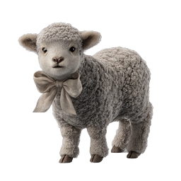 Adorable Lamb with Bow Tie Realistic Icon