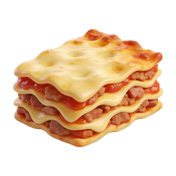 3D Lasagna Food Icon | Realistic Italian Pasta Layers