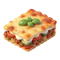 Lasagna Icon - 3D Clay Style Italian Food Illustration