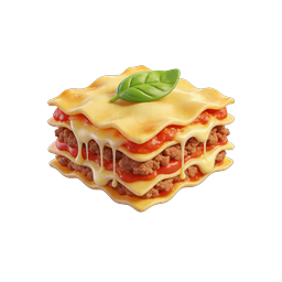 3D Lasagna Italian Food Icon | Realistic Pasta Illustration