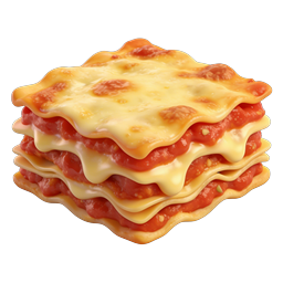 Delicious Lasagna Stack 3D Food Icon - Italian Cuisine
