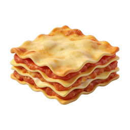 Lasagna Stack 3D Food Icon | Italian Cuisine