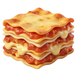 Realistic Lasagna Stack Icon - 3D Italian Food