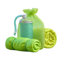 Laundry Mesh Bag with Rolled Towels Icon