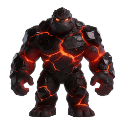 Icona di mostro golem di lava | feroce creatura vulcanica 3D