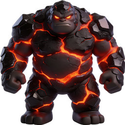 溶岩ゴーレムモンスター 3D ゲームキャラクターアイコン