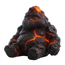 Lava Rock Character Icon - Volcanic Creature